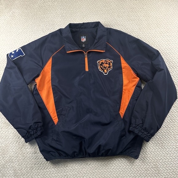 Chicago Bears Men's Small Lightweight Golf Pullover Coaches Jacket NFL - Picture 3 of 16